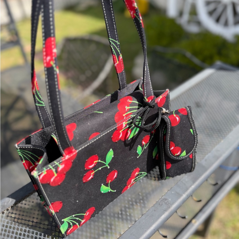 Othr Black Tote with Red Cherry Print - Picture 6 of 6